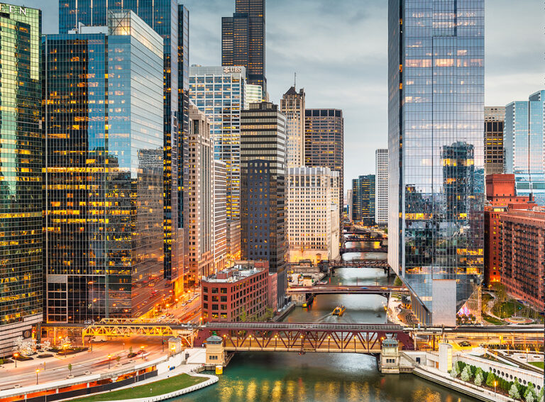 Chicago Condo Buildings Along the River