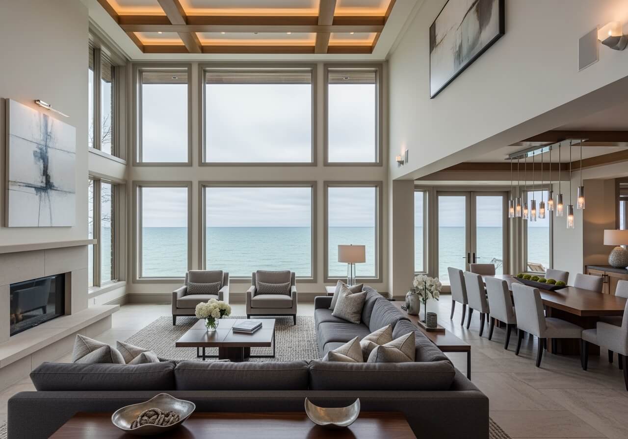 Chicago Suburbs With Lakefront Homes on Lake Michigan